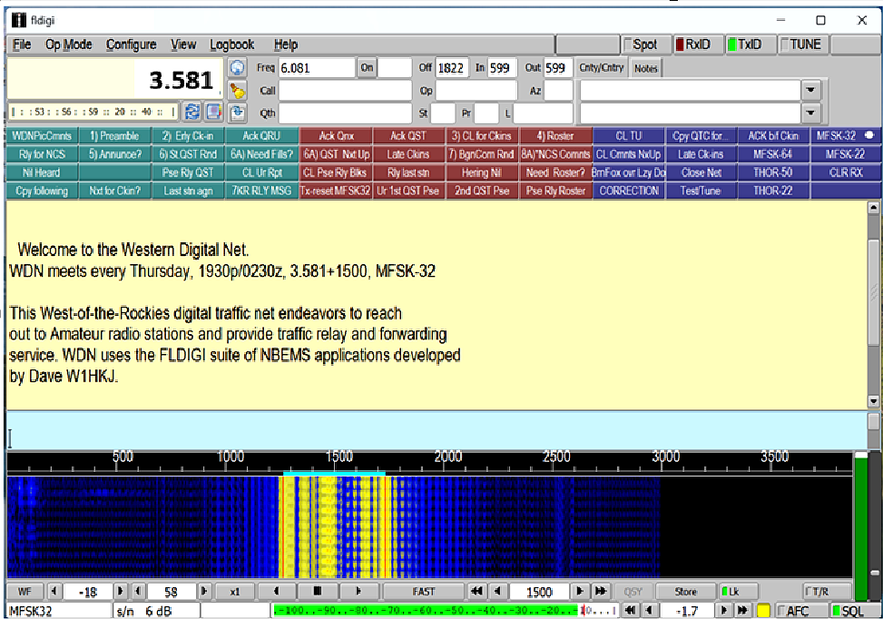 FLDIGI Software Interface